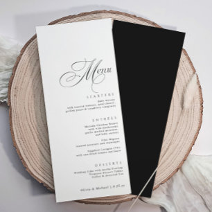 Elegante Luxus-Kalligrafie-Hochzeit Menükarte