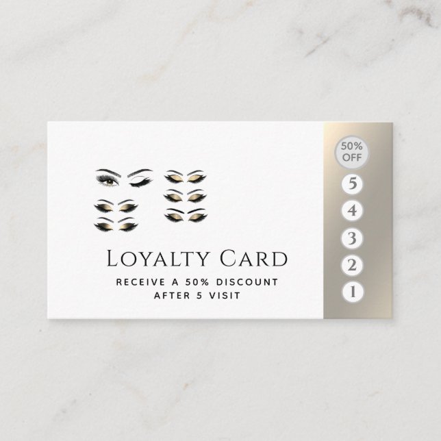 Elegante Luxus-Lashes Make-up Wink Augen Treuekarte (Vorderseite)