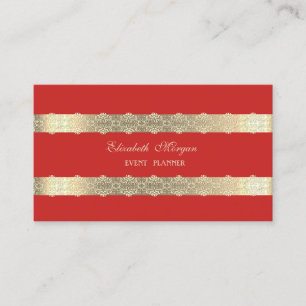 Elegante Luxus Modern, Gold gestreift, Spitze, Ro Visitenkarte