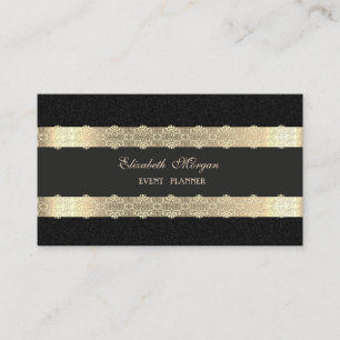 Elegante Luxus Modern, Gold gestreift, Spitze, Sc Visitenkarte