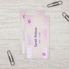 Elegante Luxus Pink Sweet Business Card Visitenkarte