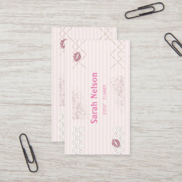 Elegante Luxus Pink Sweet Business Card Visitenkarte