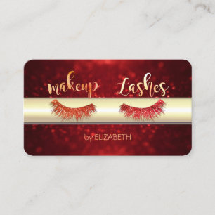 Elegante Luxus Schicke, Glitter Wimpern, Rotes Bok Visitenkarte