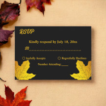 Elegante Luxus Schwarz und Gold Blätter Hochzeit i