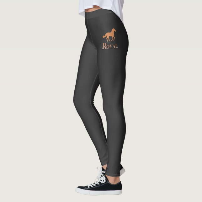 Elegante Luxus Schwarz und Gold Leggings (Links)