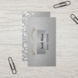 Elegante Luxus Silver Imitate Lashes Visitenkarte
