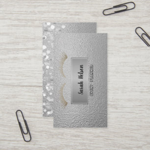 Elegante Luxus Silver Imitate Lashes Visitenkarte