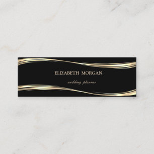 Elegante Luxus Stilvoll ,Gold,Schwarz Mini Visitenkarte