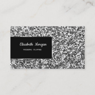 Elegante Luxus Stilvolles Silber Glitter Visitenkarte