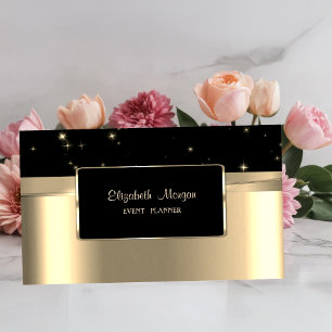 Elegante Luxus Stylisch, Falsches Gold, Schwarzer Visitenkarte