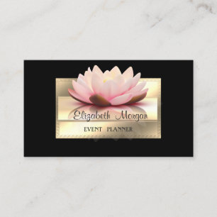 Elegante Luxus Stylisch, Schwarz, Rahmen, Lotus Visitenkarte