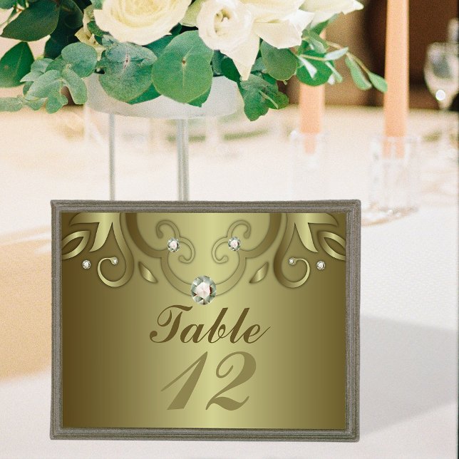 Elegante Luxus Vintag Viktorianische Goldhochzeit Tischnummer (Von Creator hochgeladen)