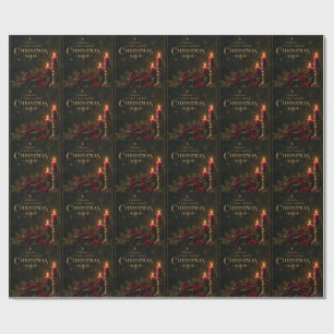 Elegante Luxus-Weihnachtskarte, Samtschleife Geschenkpapier