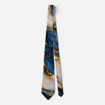 Elegante Luxusblaue und goldene Marmor Krawatte