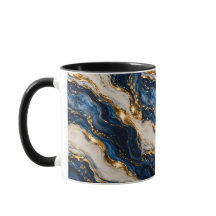Elegante Luxusblaue und goldene Marmor-Zweitön-Tas