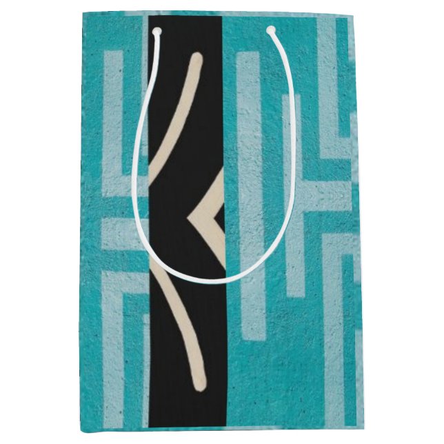 Elegante Luxusinsel Afrikanische Karibik Mittlere Geschenktüte (Vorderseite)