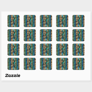 Elegante Luxusinsel Afrikanische Karibik Quadratischer Aufkleber
