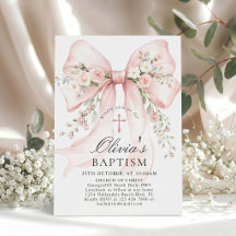 Elegante Mädchen-Taufe Pink Blumen-Schleife