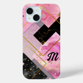 Elegante mädchenhafte Imitate Glitzer rosa schwarz Case-Mate iPhone Hülle