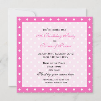 Elegante, mädchenhafte Pink-Geburtstagsparty Einladung