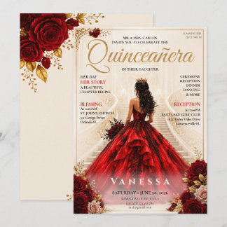 Elegante Magazine-Cover Quinceanera-Einladung Einladung