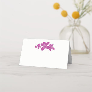 Elegante Magent Orchids Tropische Hochzeit Platzkarte