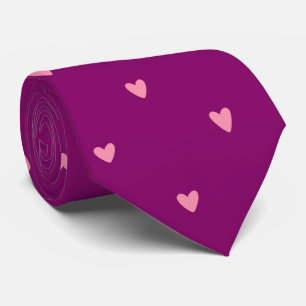 Elegante Magenta-Herzmuster-Krawatte für Hochzeite Krawatte