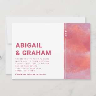 Elegante Magenta-Hochzeitseinladung Einladung