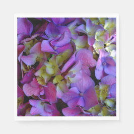 Elegante Magenta Lila-blaue Hydrangeas-Blume Serviette