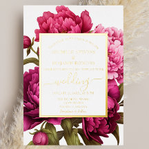 Elegante Magenta-Pfingstrose-Floral-Hochzeit