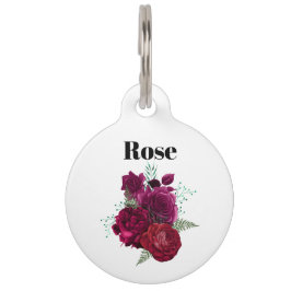 Elegante Magenta Rose Floral Bouquet Haustiermarke