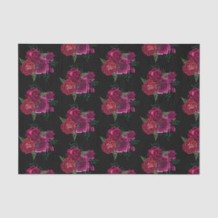 Elegante Magenta Rose Floral Bouquet Seidenpapier