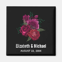 Elegante Magenta Rose Floral Bouquet Wedding