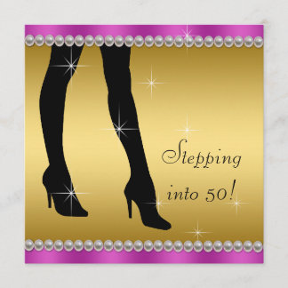 Elegante Magenta und Gold Geburtstagsparty Einladung