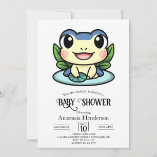 Elegante Magic Frog Baby Shower Einladung