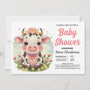 Elegante Magical Digital Farm Cow Baby Shower Einladung