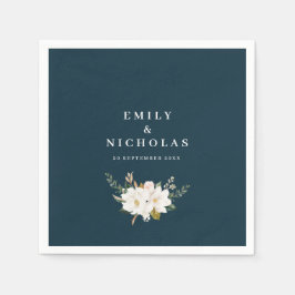 elegante magnolia blühende Hochzeit der Marine Serviette