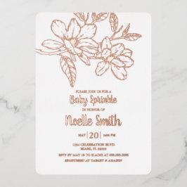 Elegante Magnolia-Blume, Baby Sprinkle Folieneinladung