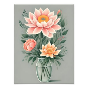 Elegante Magnolia Blume Fotodruck