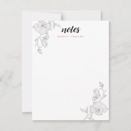 Elegante Magnolia Blume Personalisiert Mitteilungskarte