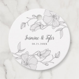 Elegante Magnolia Blume Sommerhochzeit Geschenkanhänger