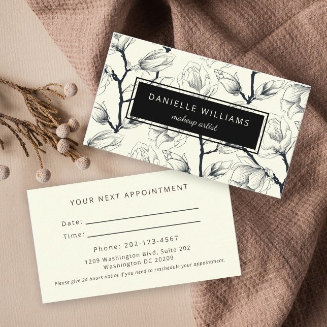 Elegante Magnolia Botanischer Garten Visitenkarte (Von Creator hochgeladen)