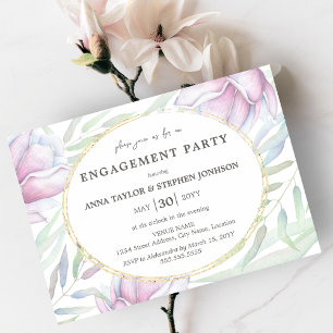 Elegante Magnolia Floral Engagement Party Einladung