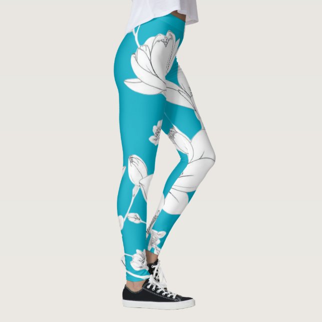 Elegante Magnolia Kunstvoll wandern im Minimalisti Leggings (Rechts)