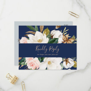 Elegante Magnolia Navy Song Request UAWG Postcard Einladungspostkarte