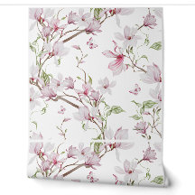 Elegante Magnolie Botanische Vinyl Tapete