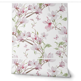 Elegante Magnolie Botanische Vinyl Tapete
