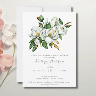 Elegante Magnolie-Brautparty  Einladung