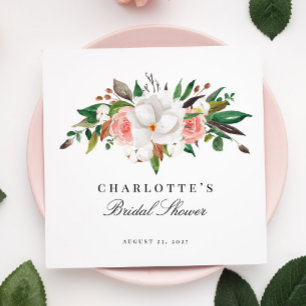 Elegante Magnolien-Blumen-Braut-Party Serviette