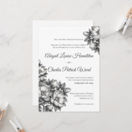 Elegante Magnolienblüten-Hochzeitseinladung Einladung